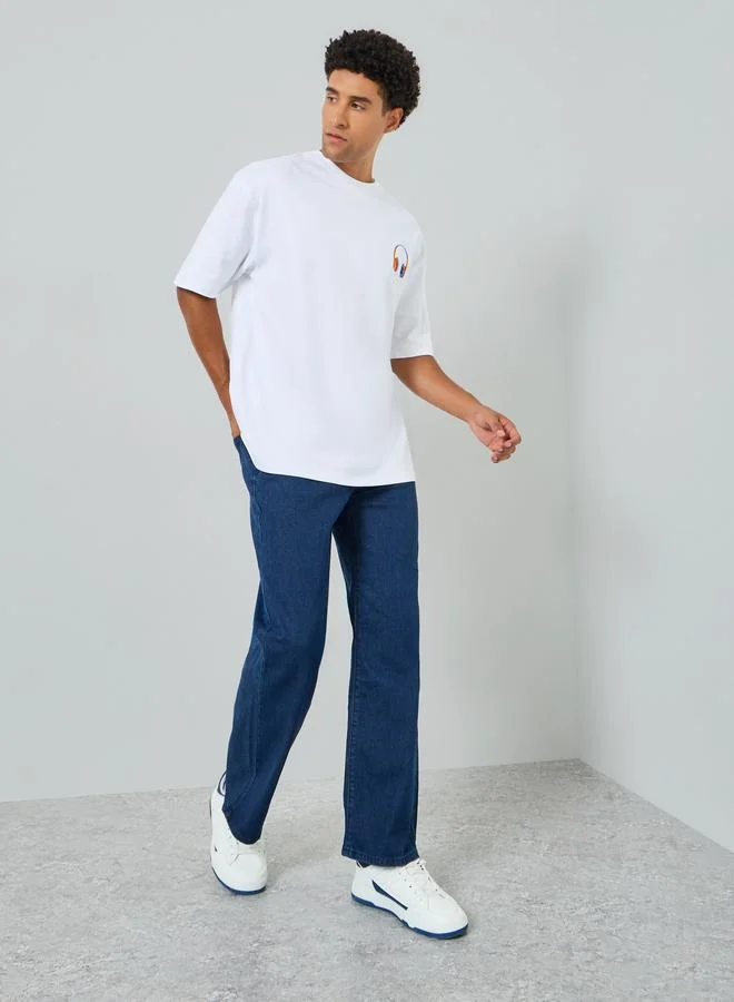 Men Dark Blue Loose Fit Jeans